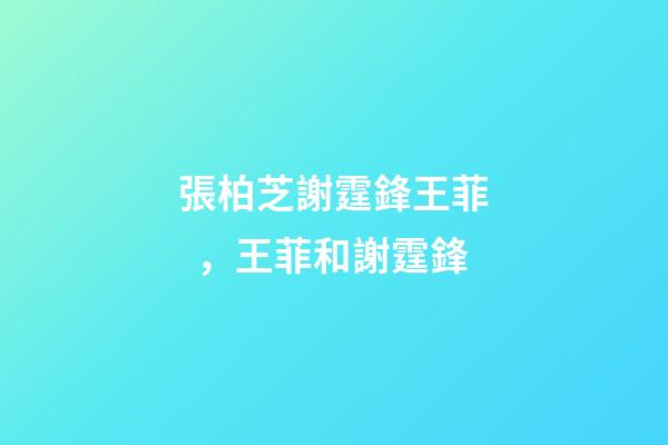 張柏芝謝霆鋒王菲，王菲和謝霆鋒-第1張-觀點(diǎn)-玄機(jī)派